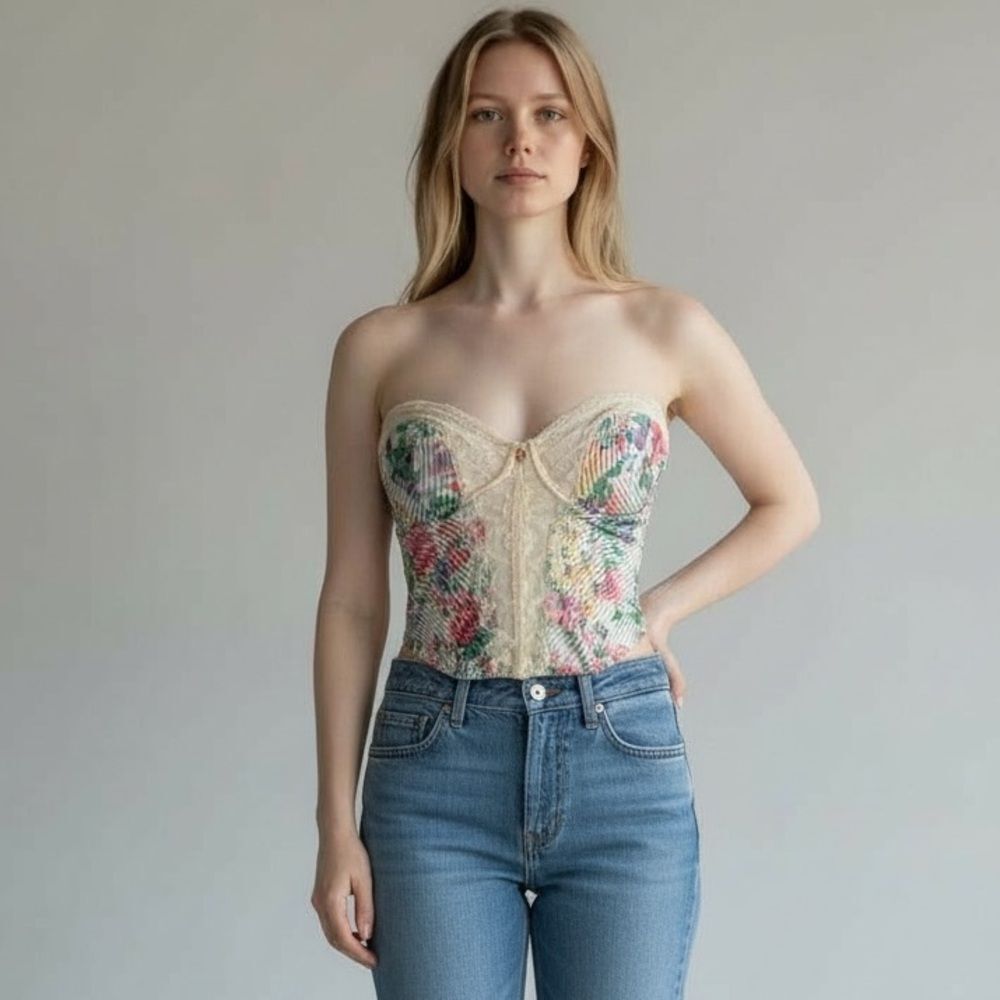Undercover Wear Vintage Floral Bustier/Corset Top